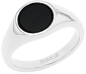 Amor Anello in acciaio inox, unisex, da uomo, nero, in confezione regalo, 2037297