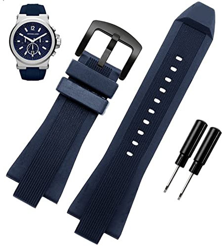 HKIDKK 29 x 13 mm Silikonkautschuk konkav konvexes Uhrenarmband für Michael Kors MK9019 MK8295 MK8492 MK9020 MK9020, 29X13mm, Achat