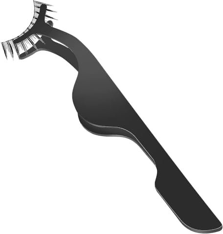 False Eyelash Applicator Tool Stainless Steel,Eyelashes Clip for Loading and Unloading False Eyelashes (Black)