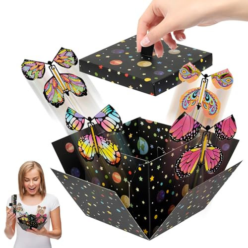 Überraschungsbox, Geschenkbox, Fliegende Schmetterlings Explosion Geschenkbox, Box Pop Up Geschenkverpackung box, für Weihnachten Partydeko