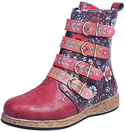 Generico Stivali Donna Elasticizzati Neri Stivali Donna Rossi Plastica Stivaletti Donna Pianta Larga Tacco Stivali Donna Invernale Scarpe Corsa Stivali Donna
