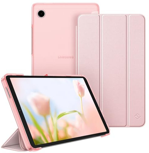 Fintie Funda para Samsung Galaxy Tab A9 8.7 Pulgadas 2023, Ultra Delgada Carcasa con Parte Trasera Translúcida para Samsung Tablet A9 8.7 SM-X110/X115/X117, Oro Rosa