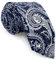 S&W SHLAX&WING Krawatten für Herren Paisleymuster Marineblau Silber gewebt für Hochzeit Party Satin schmal 147 x 6cm