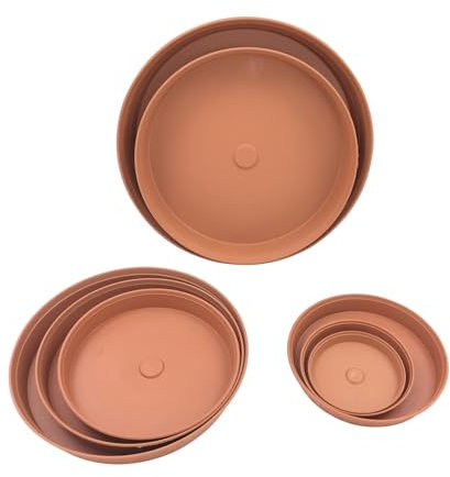 Oakland Gardens 30cm Round Plant Pot Saucer Drip Watering Tray Deep High Sided Heavy Duty Strong Rigid | Terracotta | Pack of 2