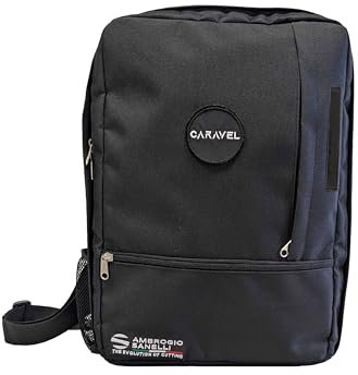 Ambrogio Sanelli, Caravel Backpack Multiuso, Zaino Professionale Porta Coltelli con 6 Tasche, Resistente e Sicuro, Utilizzabile come Zaino PC, Tracolla, Borsa o come Bagaglio a Mano, Made in Italy
