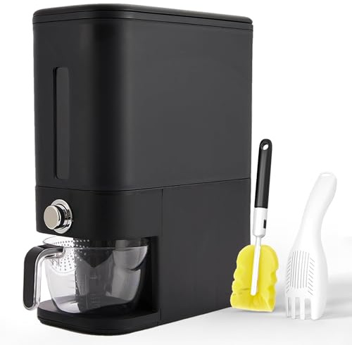 Culmino Rice Dispenser 25 lbs I Rice Storage Container 25 lbs with Sponge, Scoop & Measuring Cup I Airtight Rice Container with Lid I Best Food Dispenser Rice Bucket I Cereal Dispenser for Pantry