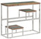 vidaXL Konsolentisch, Konsole Beistelltisch mit Ablagen, Wandtisch für Wohnzimmer Flur, Flurtisch Tisch, Modern, Silbern Edelstahl Altholz Massiv