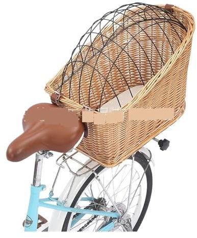 LIZHAYG Hundekorb Fahrrad-Haustierkorb, Aufbewahrungskorb mit Eisenabdeckung, Hunde- und Katzenkorb, Fahrradzubehör (Color : 2)