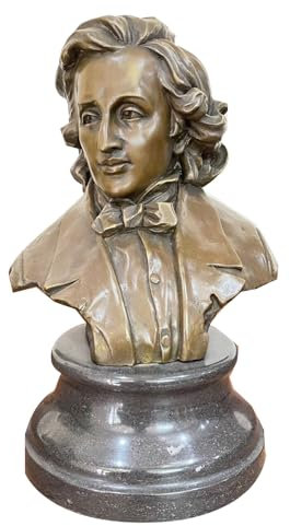 LONDAEE Kupfer-Skulptur, Halbkörper-Porträt, Musiker, Chopin, Bronze-Statue, Ornament, Heimdekoration