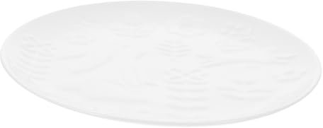 FUNOMOCYA Keramikteller Im Nordischen Stil Salatteller Mit Geprägtem Kaninchenmuster Dessertteller Zur Aufbewahrung Von Lebensmitteln Ofenfeste Speiseteller Weiß