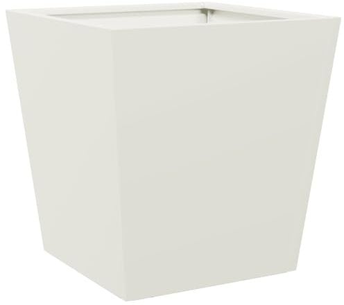 vidaXL Fioriera da Giardino Bianca 40x40x40 cm in Acciaio, fioriera, fioriera da Patio, Vaso Fiori da Esterni, fioriera da Esterno