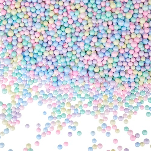 SOFPLATE Styropor Kügelchen Bunt 7mm Bis 10mm Kleine Schaumstoffperlen Polystyrol Buntes Füllmaterial Runde Mini Kugel Glatte Füllperle Für Kunstvasen Sitzsäcke DIY Dekoration