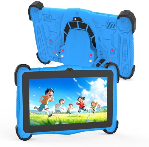 YATIOM Kids Tablet 7 Inch Android 15, Android Tablet for Kids with 10GB RAM 64GB ROM, IPS Screen, Parental Control, Dual Camera, Bluetooth,5G WiFi,Great Gift for Toddler (Blue)