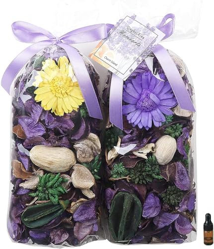 Qingbei Rina Purple Pot pourri Bags, Lavender Scented Pot pourri Dried Flower, Home Fragrance Sachets, Decorative Bowl Vase Filler for Table Decor(240g)