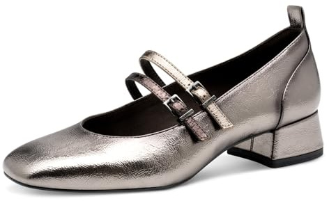 Tamaris 1-22318-43 Women's Pump with Strap, Pewter Comb, 3 UK
