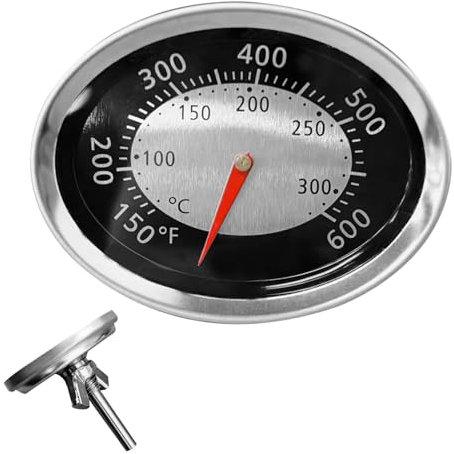60070 Oval Temperature Gauge Replacement for Weber Q1200 Q220 Q2200 Q120 Thermometer Replacement Parts