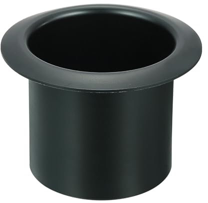 sourcing map Aluminum Drop-in Cup, 2.36 x 3.2 Drink Can Holder Poker Table Cup Holder Insert for Sofa Boat Car Marine, Black
