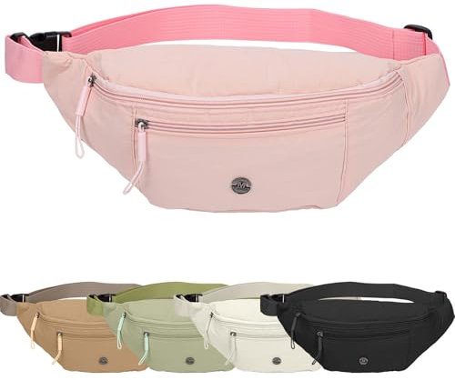 Marsupio leggero per viaggi, sport, escursionismo, elegante marsupio da donna e marsupio da uomo, resistente all'acqua, cintura regolabile in vita, rosa, Taglia unica, Tempo libero