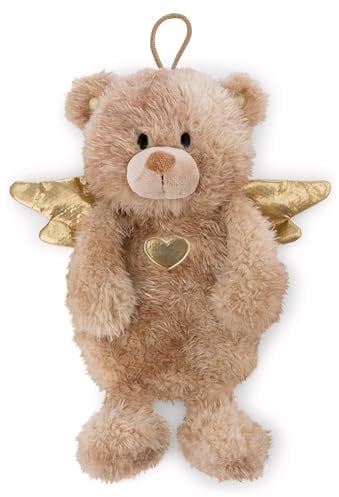 NICI Wärmflasche Schutzengel Bär La La Bearie 300ml 35cm - braun - Kuscheliges Wärmetier ab 10 Monaten – Plüschtier-Wärmflasche, Wärmebeutel für Kinder und Erwachsene | 61936