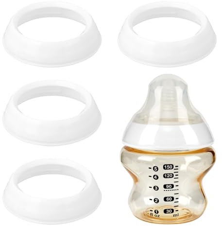 lasuroa 4pcs Replacement Nipple Rings Collars for Tommee Tippee, BPA Free Leakproof Screw Rings Baby Bottle Replacement Parts