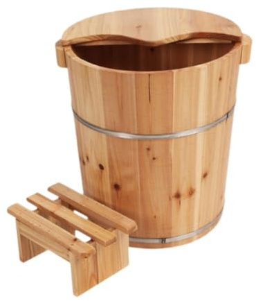 EHJRE Fußbadewanne Holz Sauna Fußwanne Fußbecken für Fuß SPA Badezimmer Damen Herren