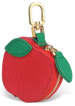 HuiYStar Charme Fruit Fraise Citron Sac en Cuir en Forme de Pomme Orange Porte-Monnaie Mignon Porte-clés pour Fille Femme