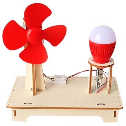 Modellbausatz für Windkraftanlage, Spielzeug für Windkraftanlage | 3D-Holz mit Solarenergie | Bausatz aus Holz, handgefertigtes Set für Kinder von 7 bis 14 Jahren, Schule, Unterricht
