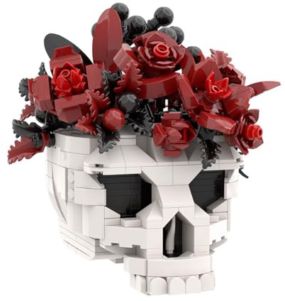 NUOJIAYING Ensemble de Blocs de Construction Roses Rouges, Kit de Construction Bouquet de Fleurs, Bouquet De Fleurs pour Adultes, 510 PCS Roses Rouges Décoratives pour Bureau ou Maison