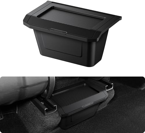 BASENOR 2026 2025 Tesla Model Y Juniper Organizer für die hintere Mittelkonsole, staubdichter TPE-Abfalleimer mit rutschfestem Deckel, Abfallbehälter, Aufbewahrungsbox für den Rücksitz für Model Y