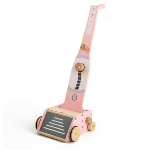 FytStycale Aspirapolvere Giocattolo Adatto Ai Bambini Aspirapolvere Giocattolo con Accessori Robusto Gioco in Legno per Bambine, Cameretta, Asilo Nido , Rosa