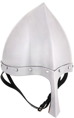 Ulfberth - Italo-Normannischer Nasalhelm aus 2 mm Stahl – Schaukampf-tauglich – Mittelalter Helm Replik 12. Jh. (L)