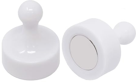 White Jumbo Skittle Magnets for Fridge, Office, Whiteboard, Noticeboard, Filing Cabinet - 29mm dia x 38mm tall