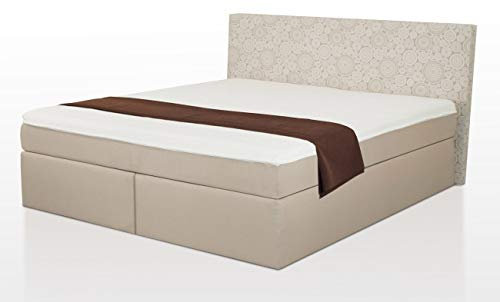 Charlottes Möbelkaufhaus Boxspringbett ROM II 180x200 cm Beige invidivuell anpassbar Tonnentaschenfederkern Matratze und Topper
