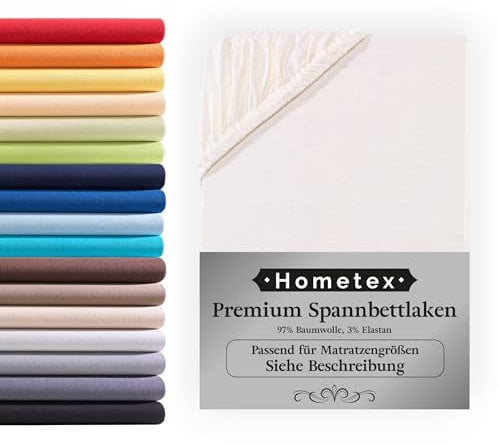 Premium Boxspringbett Spannbettlaken 180-200 x 200-220 cm, Spannbetttuch Bettlaken für Boxspringbett und Wasserbett, Oeko-TEX Made IN Green, Matratzen bis 35cm, Natur