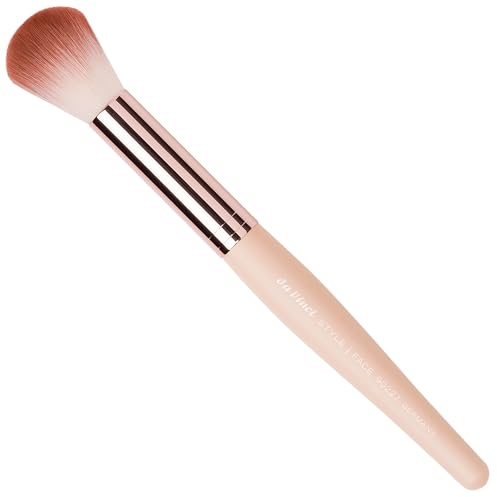da Vinci, STYLE Round Blush Brush, vegan, synthetic fibre, for powder and cream blush, highlighter, precise placement and soft transitions, matt nude wooden handle, made in Germany, size 0