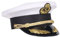 Kleidung zum Feiern Kapitäns-Mütze Super de Luxe mit Fetter Kordel & Lackschirm | Weiß Größe 57, 59 Oder 61 | Schirmmütze | Marine Uniform Schiffskapitän Erwachsene (61)