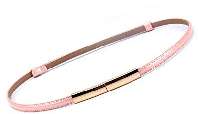 Rojeam Femme Ceinture en Cuir Sans Boucle Ceintures Réglable Sangle de Taille pour Pantalons Jeans Robe Rose