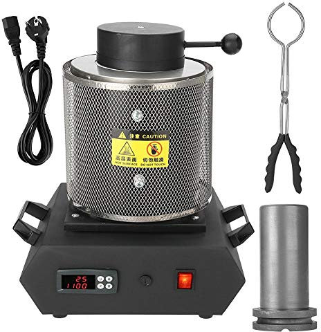 Salmue Machine de Four de Fonte d'or fonderie de cuivre en Argent d'argent d'or de Four de Fonte électrique 1KG 2KG Or d'argent de cuivre et d'aluminium Four de Fonte en Aluminium pour affiner(1KG)