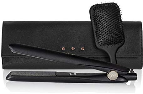 GHD - Cofanetto seriale limitato - Cofanetto Gold Styler nero + sacchetto termoresistente e spazzola piatta - Piastra per capelli professionali - Ideale per capelli sensibilizzati