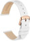 WOCCI 18mm Bracelet de Montre élégant pour Femme avec Boucle en Or Rose (Blanc)