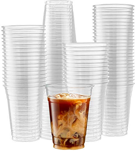 [50 conteggio] Bicchieri trasparenti in PET per caffè ghiacciato, bevande fredde, fango, smoothy, slurpee, feste, plastica usa e getta
