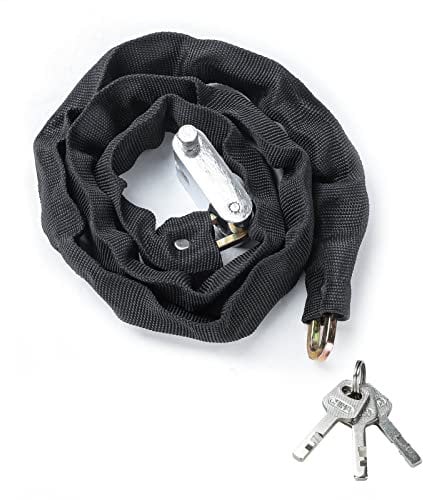Queiting 1.2M Heavy Duty Motorbike Bicycle Chain Lock, 8mm Chain, 3 Keys, Black, Key Lock, LOCK