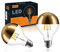 KOOYWAN LED Or Tête Miroir G80 E27 Ampoule à Filament 6 Watt 2700K Blanc Chaud Couronne Dorée Demi Chrome Shadeless Ampoule Lot de 2
