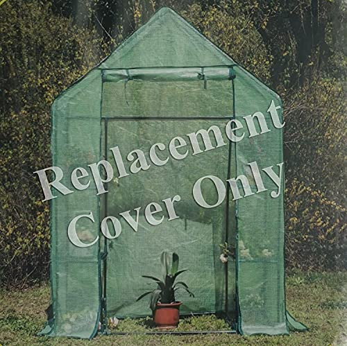 Faboer® Spare Walk-in Greenhouse Cover Replacement with Roll-up Door 143 x 73 x 195cm Reinforced PE Hot House Heavy Duty Greenhouse Cover - Green