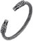 FaithHeart Wikinger Wolfkopf Armreif Edelstahl Kettenarmband für Herren Jungen Punk Fenrir Armbänder Verdrehtes Armband für Freunden Ehemann Vater