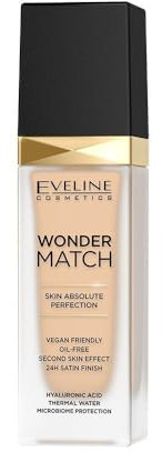 Eveline Cosmetics Wonder Match Luxury Adaptive Foundation Nr. 11 Mandel - Leichte, Öl-freie Formel mit Thermalwasser & Hyaluronsäure für Perfekte Deckkraft, 30ml