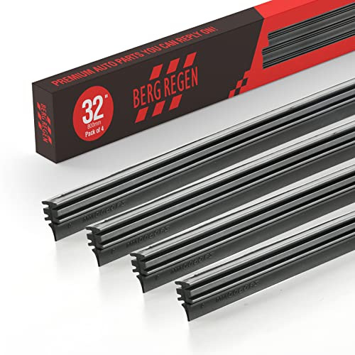 32 inch Frameless Adjustable Size of Universal 4 PCs Refills Replacement Windshield Wiper Refills Replacement for Tesla,Toyota,Hyundai,Honda Front & Rear Windshield Wiper Baldes Rubber Strips