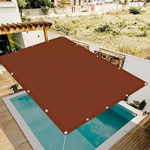 Sonnensegel Rechteckig Wasserdicht 1.7 x 5 m Sonnenschutz Netz Sonnenschutzsegel Vielen Größen mit Spannseilen für Balkon Terrasse Garten Outdoor, Rostrot