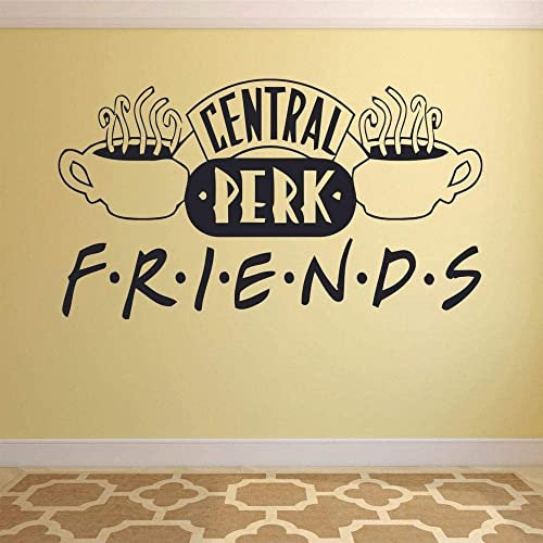 CASOTA Wall Sticker Decals Central Wall Sticker Logo Perk Friends Tv Show Door Window Vinyl Bedroom Living Room Home Interior Decoration Words Mural 74X148Cm