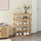 [en.casa] Zapatero Plegable Estantería con 5 Estantes de Rejilla Mueble Recibidor de 5 Niveles para 10 Pares de Calzados de Bambú Sostenible 89 x 67 x 26 cm - Natural